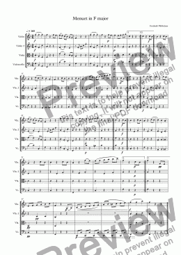 page one of Menuet in F major