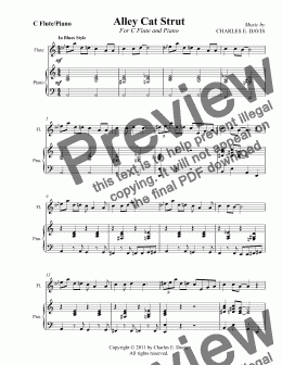 page one of Alley Cat Strut - C Flute and Piano