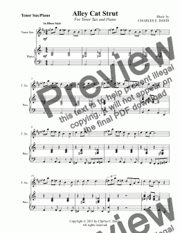 page one of Alley Cat Strut - Tenor Sax and Piano