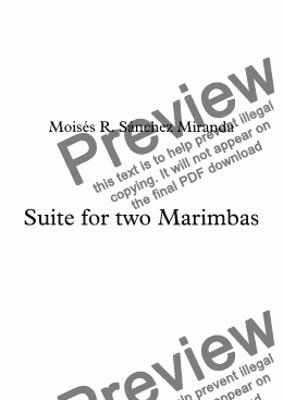 page one of Suite for two Marimbas