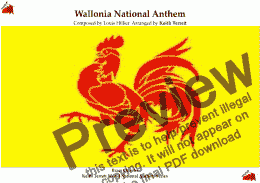 page one of Wallonia National Anthem “Le Chant des Wallons” for Brass Quintet
