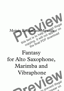 page one of Fantasy for Alto Saxophone, Marimba and Vibraphone