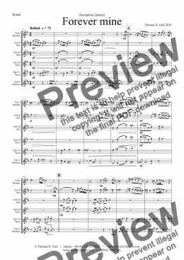 page one of Forever mine - Ballad - Jazz - Saxophone Quintet 