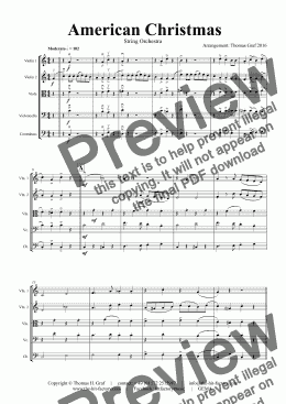 page one of American Christmas - Mash up Rondo of best Christmas Songs - String Orchestra 