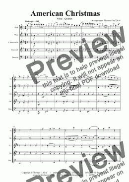 page one of American Christmas - Mash up Rondo of best Christmas Songs - Wind Quintet 