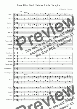 page one of HANDEL - From Water Music Suite No.2: Alla Hornpipe (arranged for training orchestra)