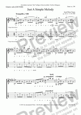 page one of Just A Simple Melody (GS plus TAB)