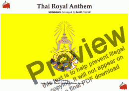 page one of Thai Royal Anthem ““เพลงสรรเสริญพระบารมี”  “Phleng Sansasoen Phra Barami” for Brass Quintet