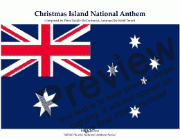 page one of Christmas Island National Anthem “Advance Australia Fair” for Brass Quintet