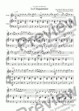 page one of Jean-Gabriel Marie - La Cinquantaine for Violin and Piano