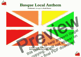 page one of Basque Local Anthem “Eusko Abendaren Ereserkia” (Basque) “Anthem of the Basque Ethnicity” for Brass Quintet & Percussion