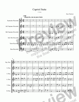 page one of Capriol Suite 2. Pavane (for Recorder Ensemble)