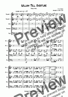 page one of William Tell Overture