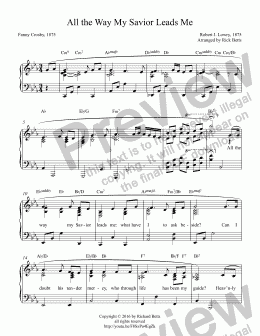 page one of All the Way My Savior Leads Me - Hymn Piano Solo