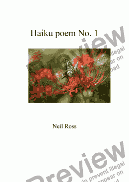 page one of Haiku poem No. 1