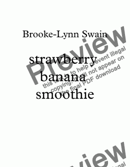 page one of strawberry banana smoothie