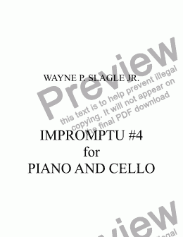 page one of IMPROMPTU #4 for PIANO AND CELLO
