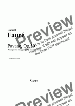 page one of Pavane