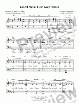 page one of Let All Mortal Flesh Keep Silence - Christmas Carol / Hymn Piano Solo
