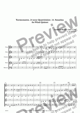 page one of Turmsonaten. 24 neue Quatrizinien  24. Sonatina for Wind Quintet