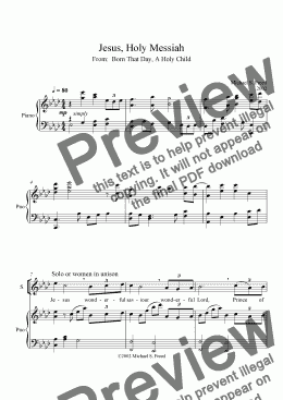 page one of Jesus, Holy Messiah Piano/Choir
