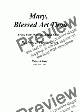 page one of Mary, Blessed Art Thou  Reduced Orchestra