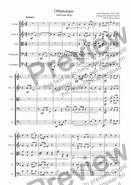 page one of Bruckner - Offertorium (Afferentur Regi) for Strings