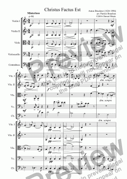 page one of Bruckner - "Christus Factus Est" for Strings