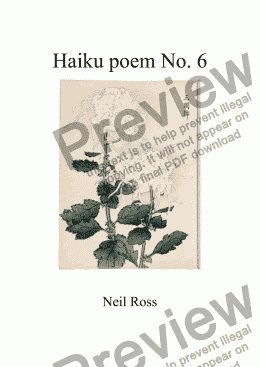 page one of Haiku poem No. 6