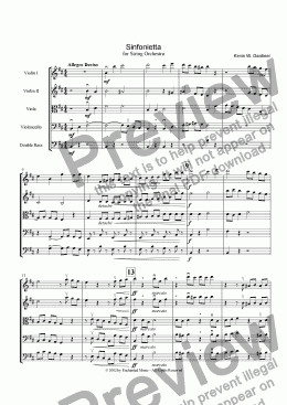 page one of Sinfonietta for String Orchestra