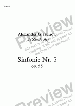 page one of Glasunow, 5. Sinfonie op. 55 – Flöte 1