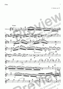 page one of Farrenc, Klavier-Trio op. 45 – Flöte (3. und 4. Satz)