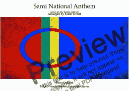 page one of Sami National Anthem (’’Sámi soga lávlla’’) for Brass Quintet