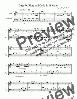 page one of Duet for Flute and Cello in G Major