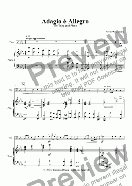 page one of Adagio and Allegro (for Tuba and Piano)