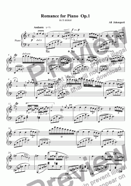 page one of Romance for Piano  Op.1