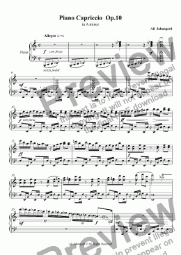 page one of Piano Capriccio  Op.10