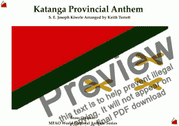 page one of Katanga Provincial Anthem (“La Katangaise”) for Brass Quintet