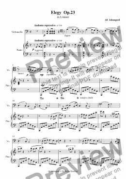 page one of Elegy  Op.23