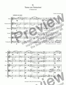 page one of Sextet in B-flat - II. Tema con Variazioni