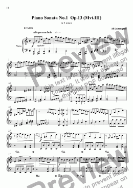 page one of Piano Sonata No.1  Op.13 (Mvt.III)