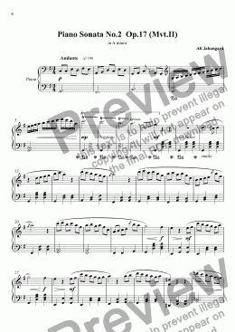 page one of Piano Sonata No.2  Op.17 (Mvt.II)