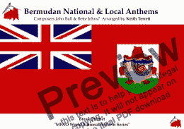 page one of Bermudan National & Local Anthems (“God Save the King & Hail to Bermuda”) for Brass Quintet