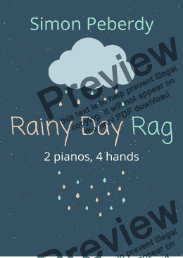 page one of Rainy Day Rag for 2 pianos, 4 hands