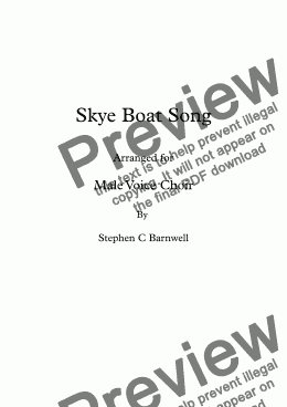 page one of Skye Boat Song (TTBB)
