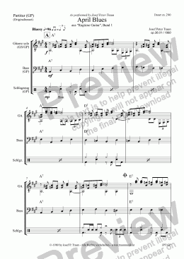 page one of April Blues (GS(GP plus TAB) Score & Parts