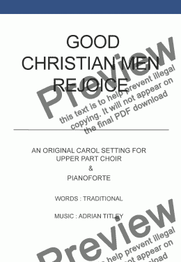 page one of Good Christian men rejoice! (SA)