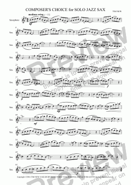 page one of COMPOSER’S CHOICE for SOLO JAZZ SAX