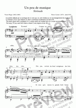 page one of Un peu de musique  (Pierre Cettier / Victor Hugo)