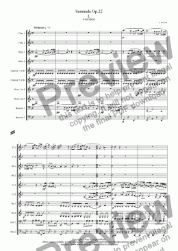 page one of Dvorak: Serenade for strings Op.22 Mvt.I. - wind dectet